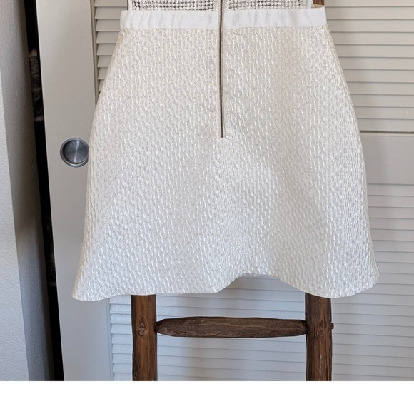 Self-Portrait  Dress Mini Sleeveless Cocktail Textured Arrow Applique  Size 8 - Picture 6 of 7